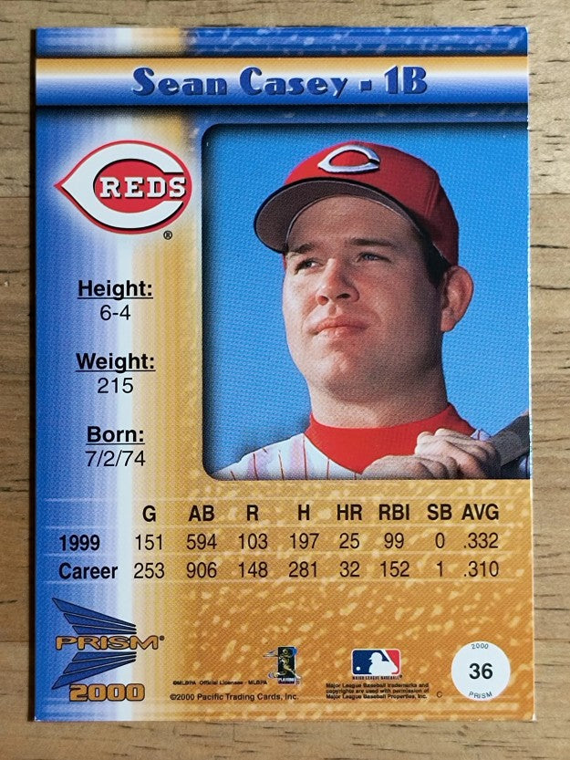2000 Pacific Prism Drops Silver #36 Sean Casey
