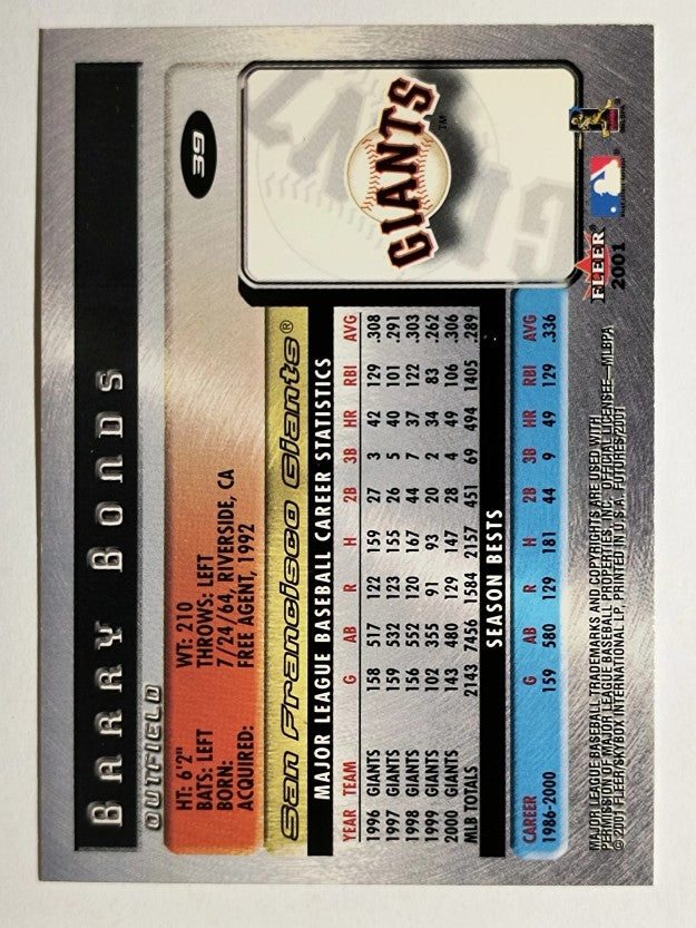 2001 Fleer Futures #39 Barry Bonds