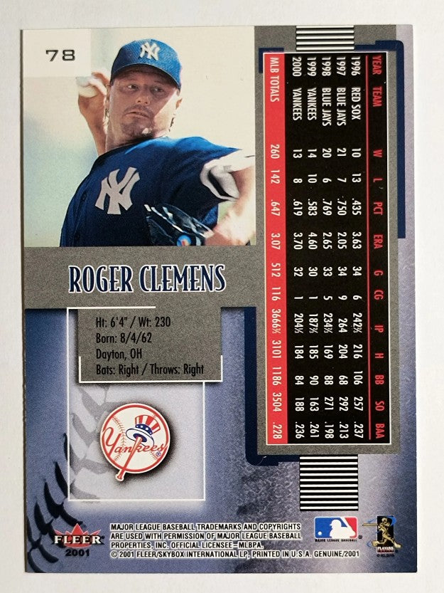 2001 Fleer Genuine #78 Roger Clemens
