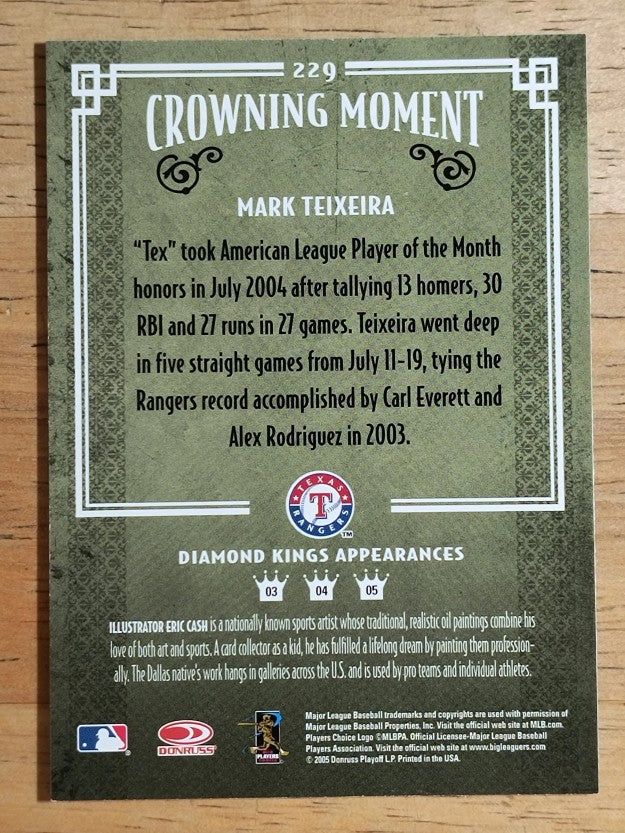 2005 Diamond Kings #229 Mark Teixeira