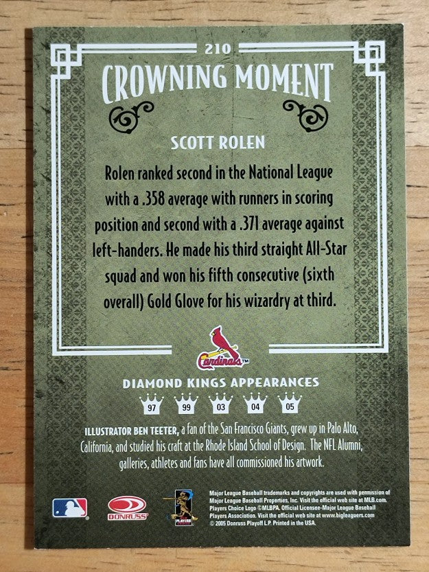 2005 Diamond Kings #210 Scott Rolen
