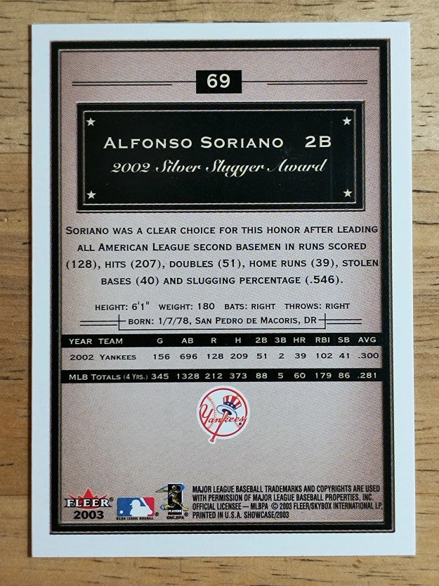 2003 Fleer Showcase #69 Alfonso Soriano