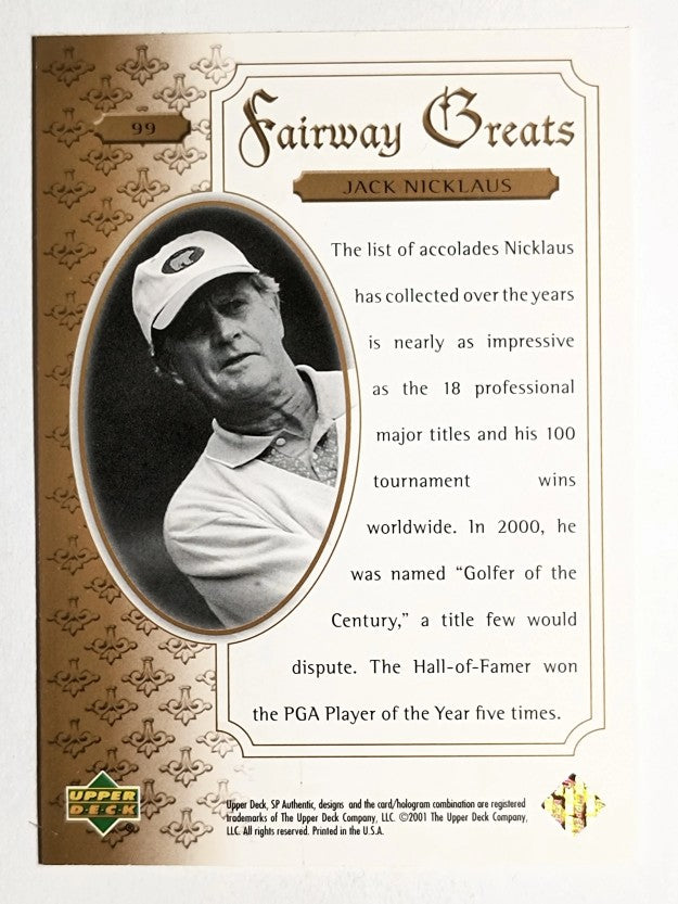2001 SP Authentic #99 Jack Nicklaus FG
