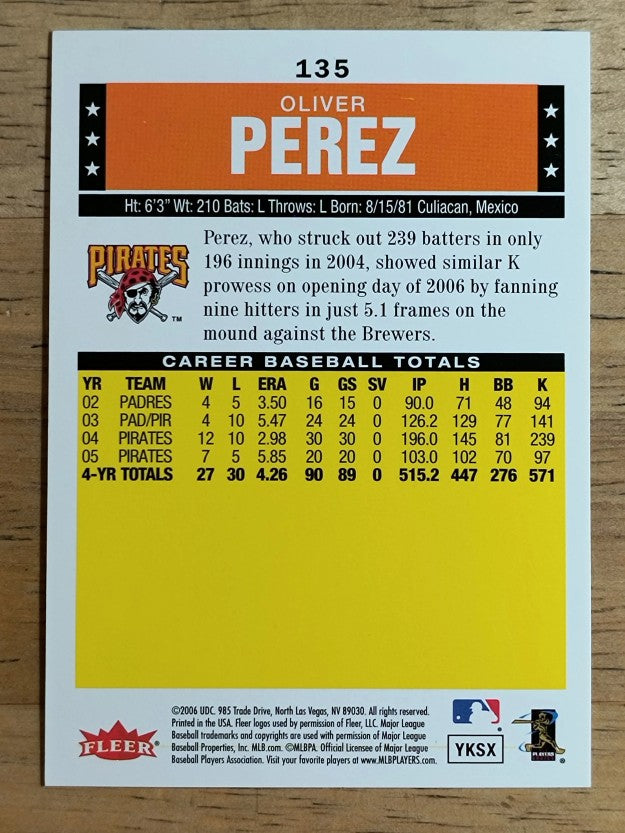 2006 Fleer Tradition #135 Oliver Perez