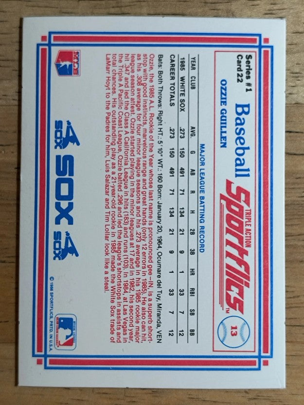 1986 Sportflics #22 Ozzie Guillen