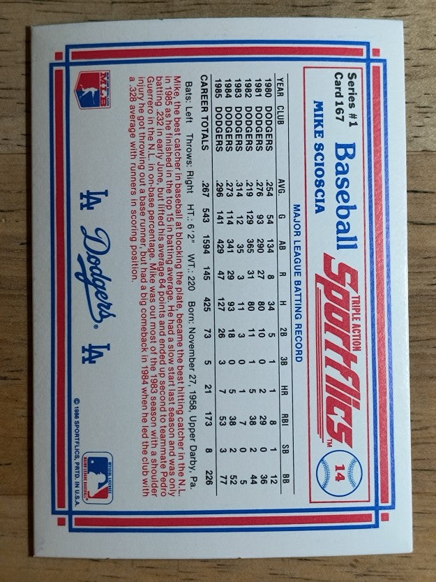 1986 Sportflics #167 Mike Scioscia