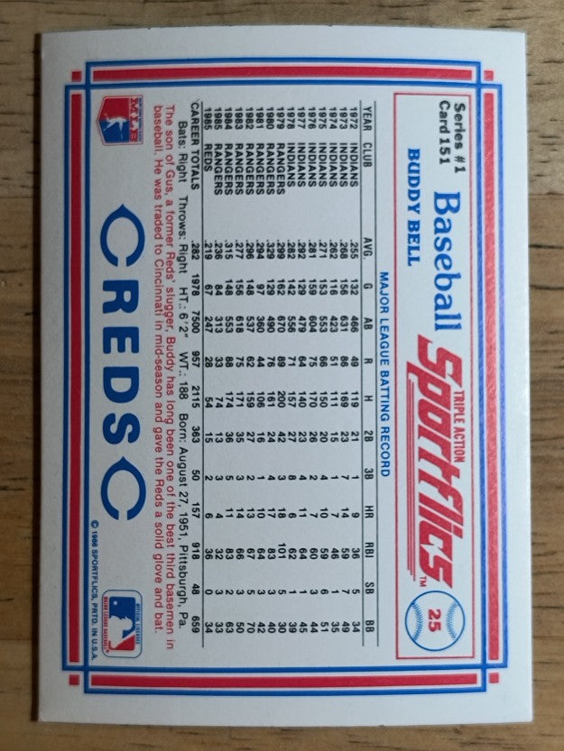 1986 Sportflics #151 Buddy Bell