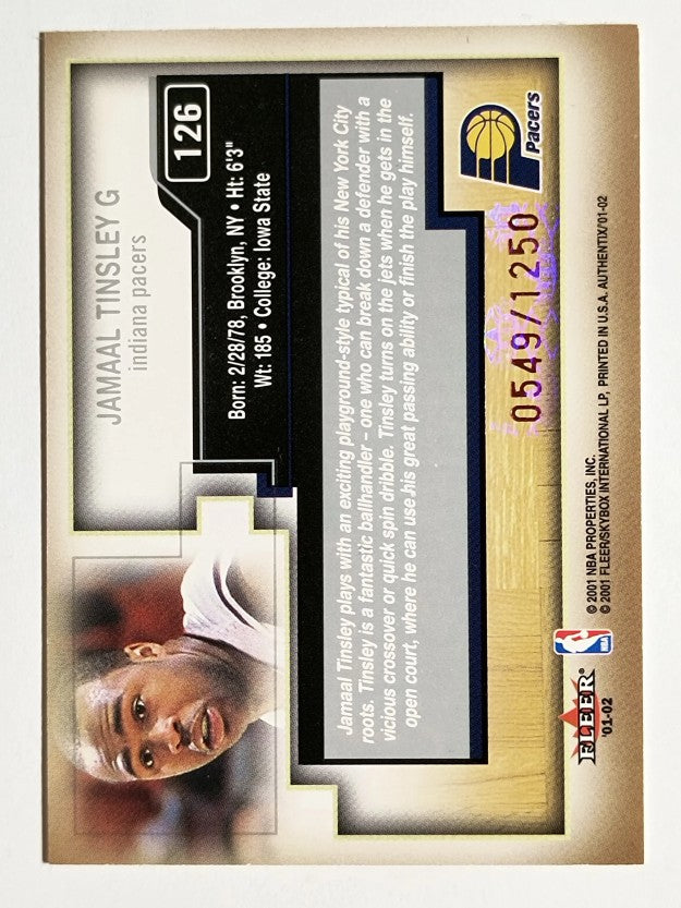 2001-02 Fleer Authentix #126 Jamaal Tinsley RC