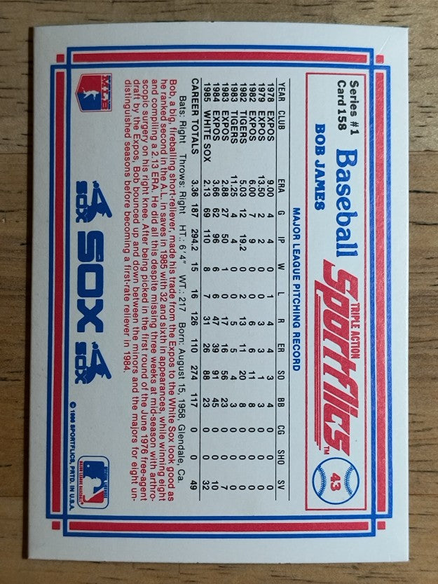 1986 Sportflics #158 Bob James