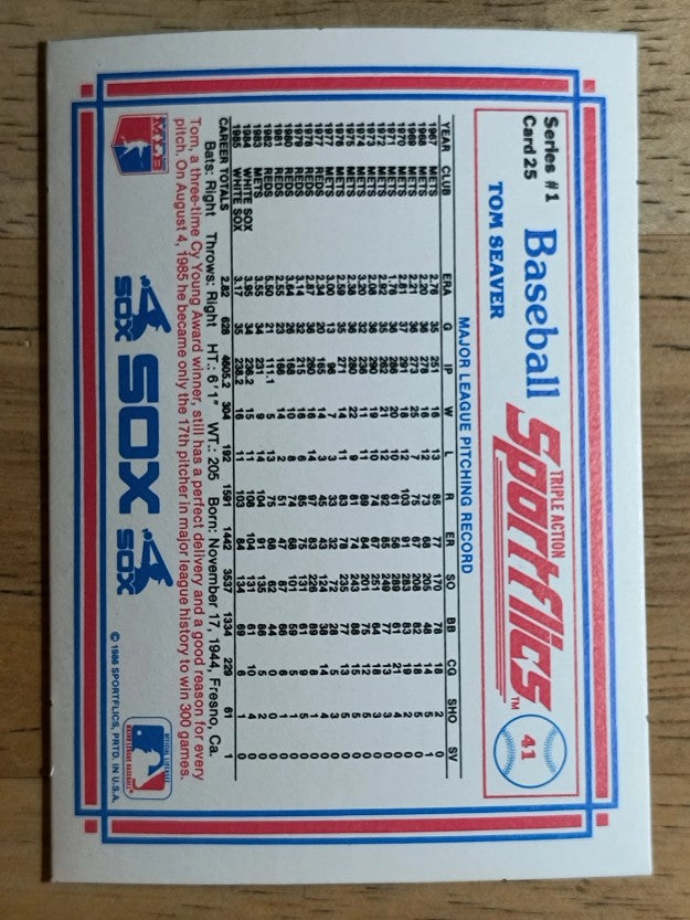 1986 Sportflics #25 Tom Seaver