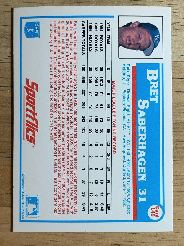 1987 Sportflics #145 Bret Saberhagen