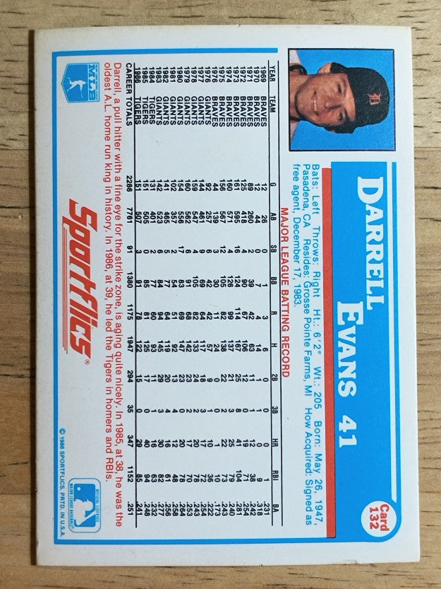 1987 Sportflics #132 Darrell Evans