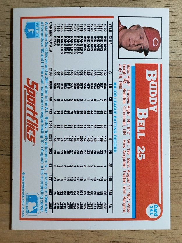 1987 Sportflics #141 Buddy Bell