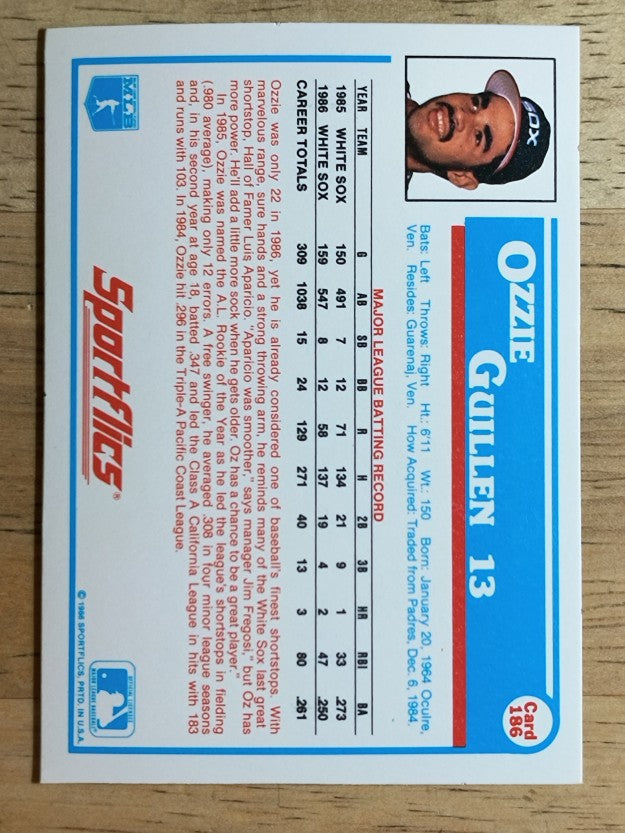 1987 Sportflics #186 Ozzie Guillen