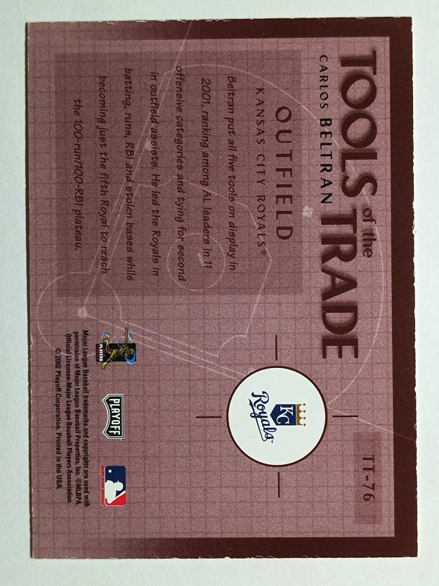 2002 Absolute Memorabilia Tools of the Trade Gold #TT76 Carlos Beltran