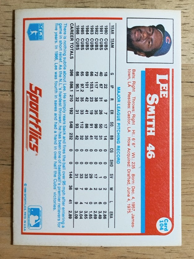 1987 Sportflics #104 Lee Smith