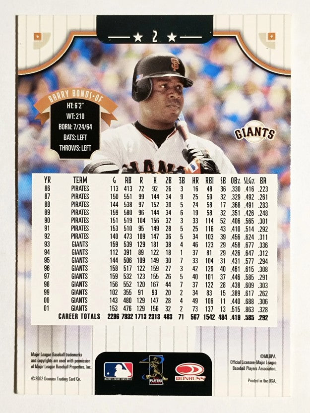 2002 Donruss #2 Barry Bonds