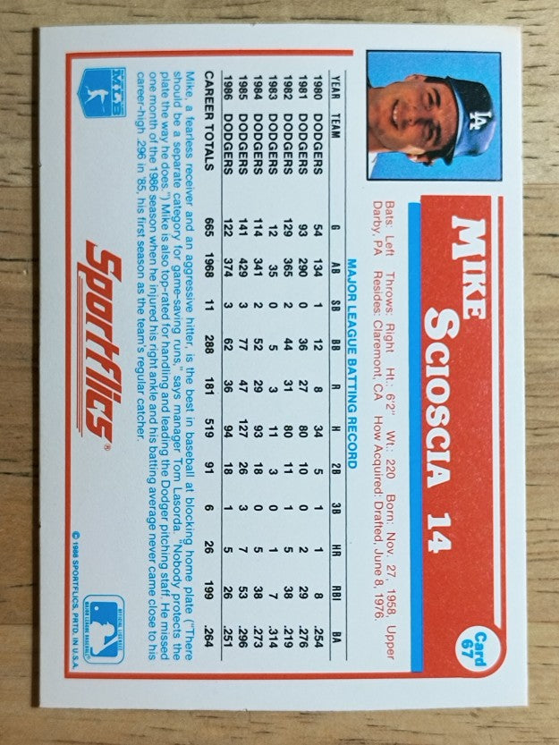 1987 Sportflics #67 Mike Scioscia