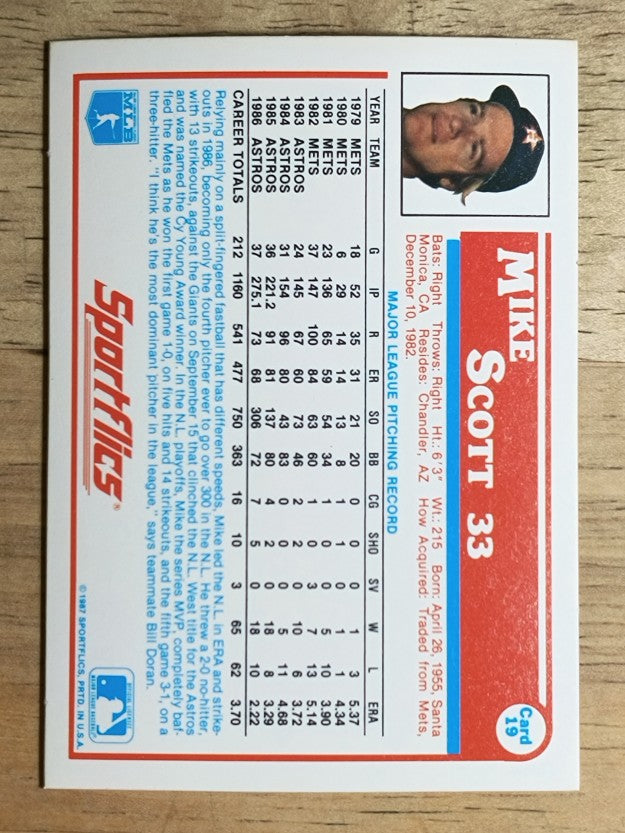 1987 Sportflics #19 Mike Scott