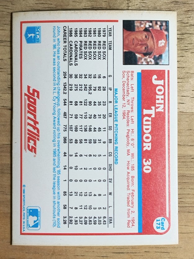 1987 Sportflics #173 John Tudor