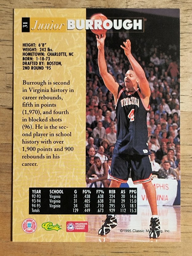 1995 Classic Five Sport #31 Junior Burrough