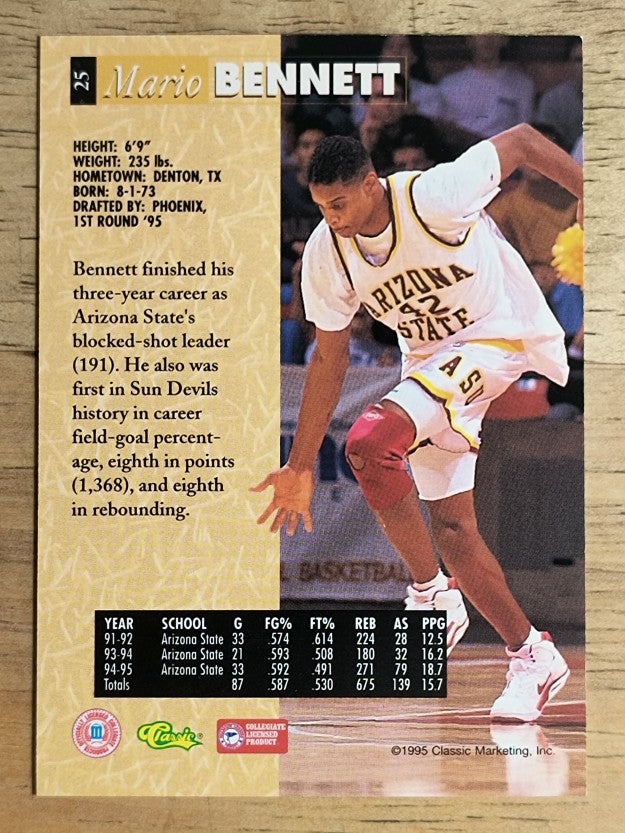 1995 Classic Five Sport #25 Mario Bennett
