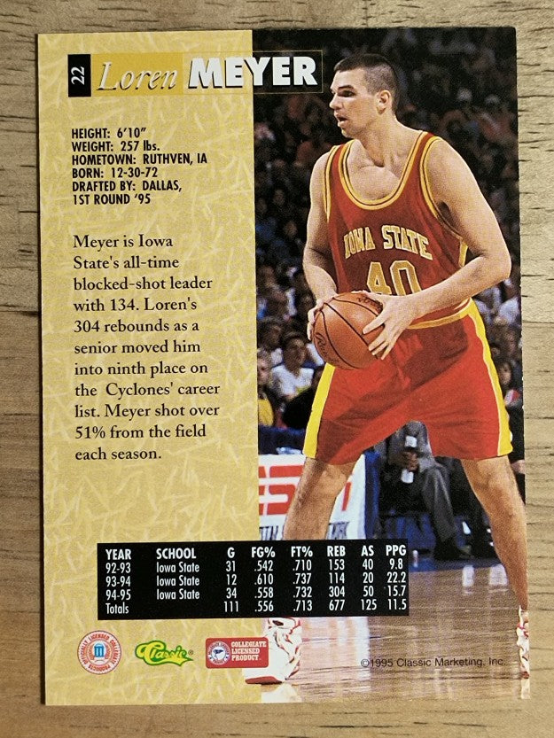 1995 Classic Five Sport #22 Loren Meyer