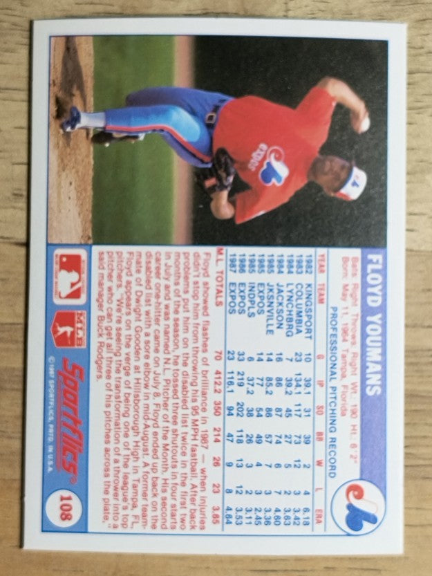 1988 Sportflics #108 Floyd Youmans