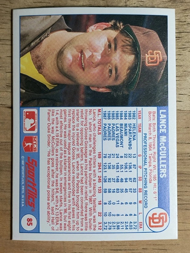 1988 Sportflics #85 Lance McCullers