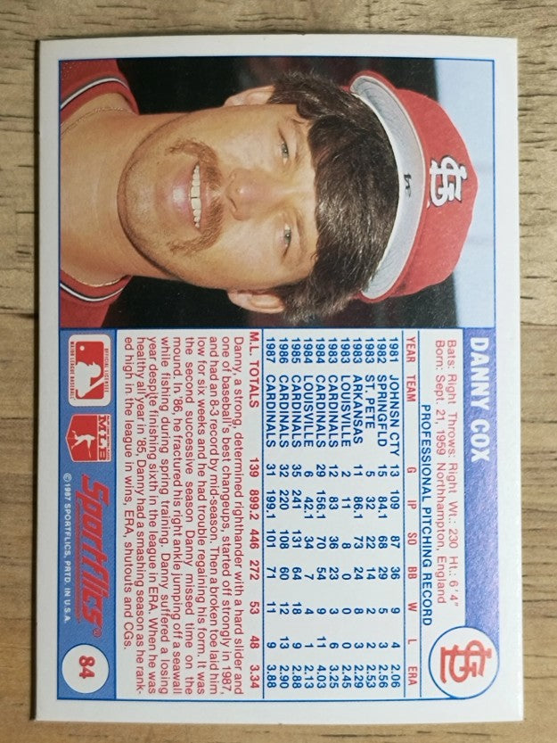 1988 Sportflics #84 Danny Cox