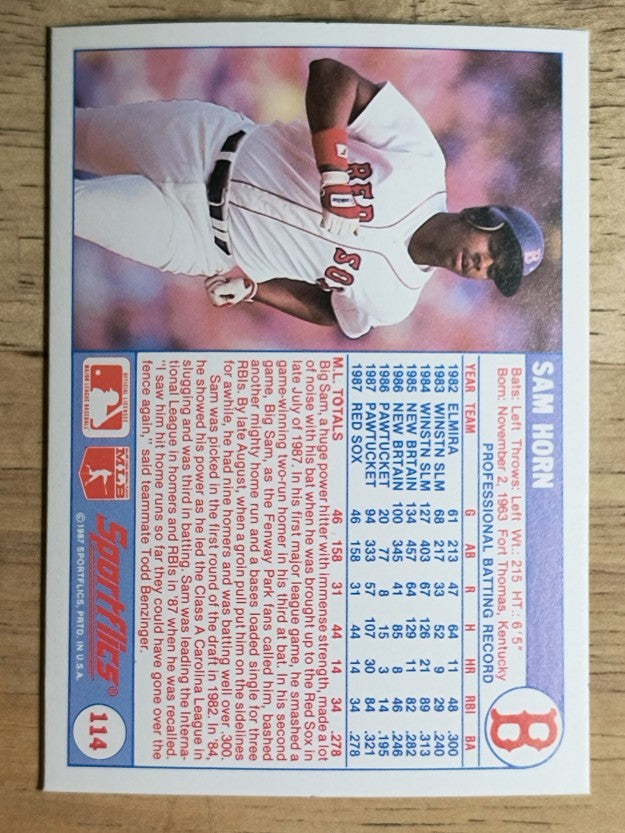 1988 Sportflics #114 Sam Horn