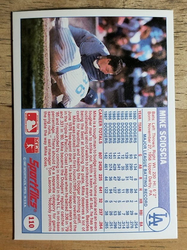 1988 Sportflics #110 Mike Scioscia