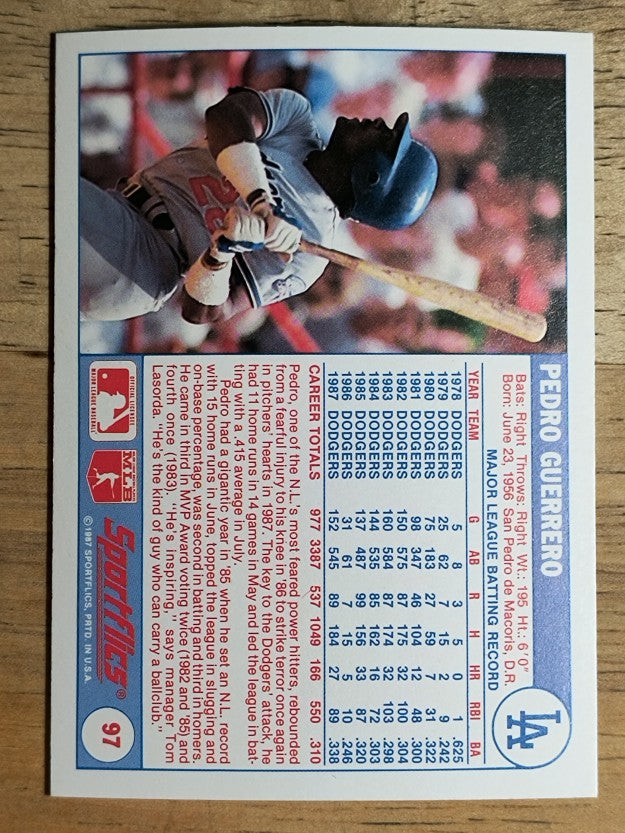 1988 Sportflics #97 Pedro Guerrero