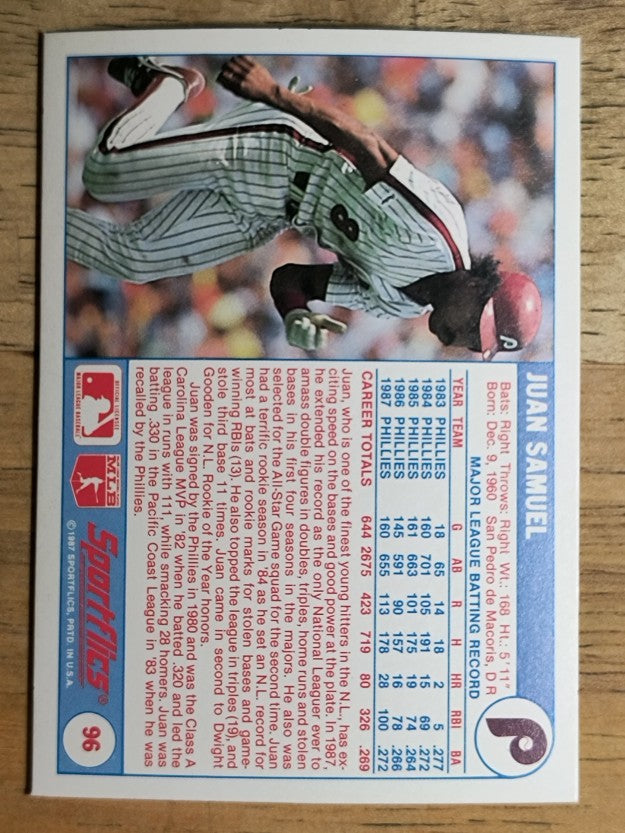 1988 Sportflics #96 Juan Samuel