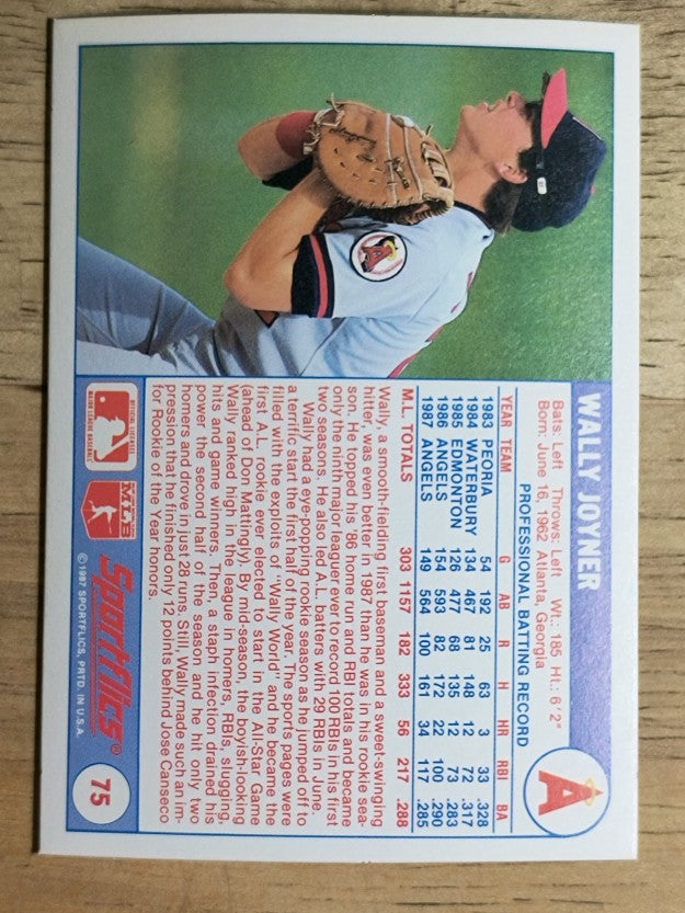 1988 Sportflics #75 Wally Joyner