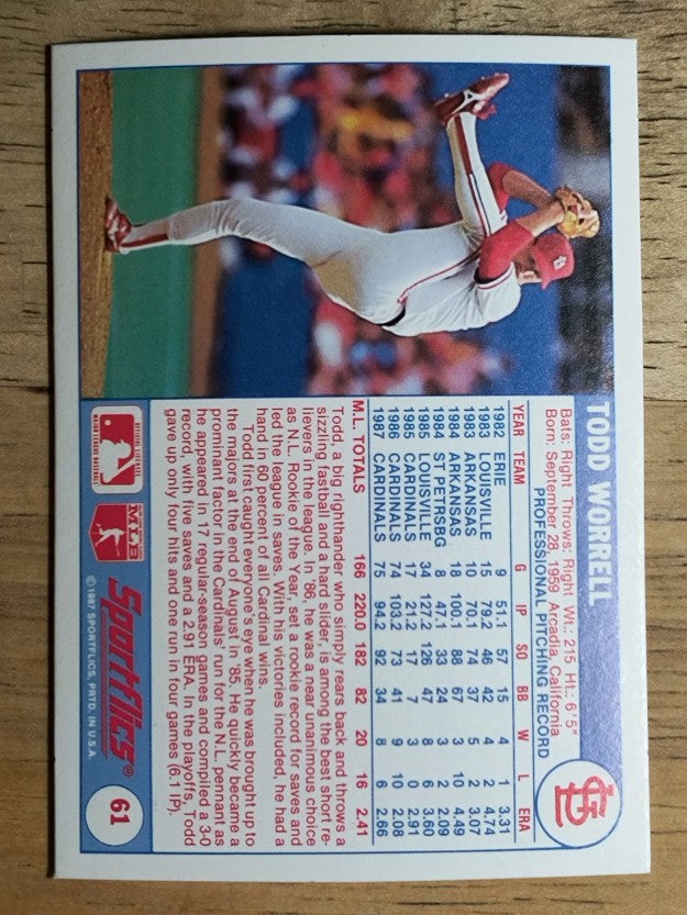 1988 Sportflics #61 Todd Worrell