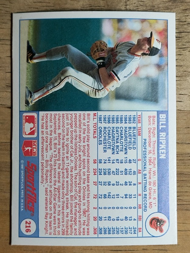1988 Sportflics #216 Bill Ripken