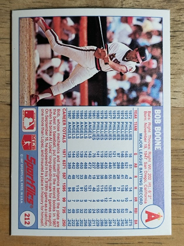 1988 Sportflics #212 Bob Boone