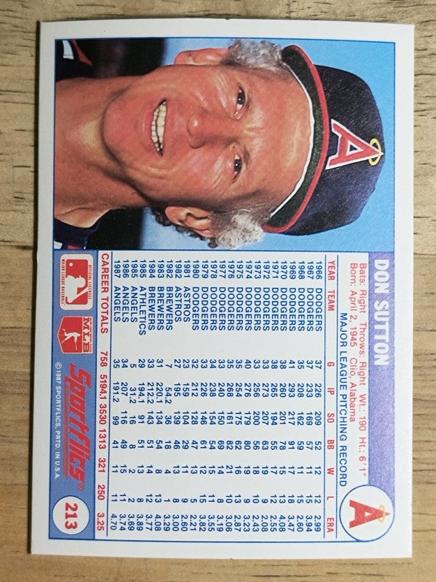 1988 Sportflics #213 Don Sutton