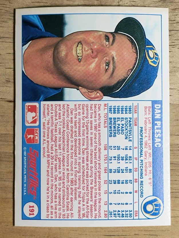 1988 Sportflics #191 Dan Plesac