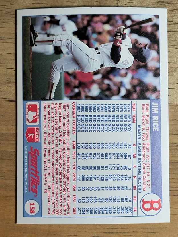 1988 Sportflics #158 Jim Rice
