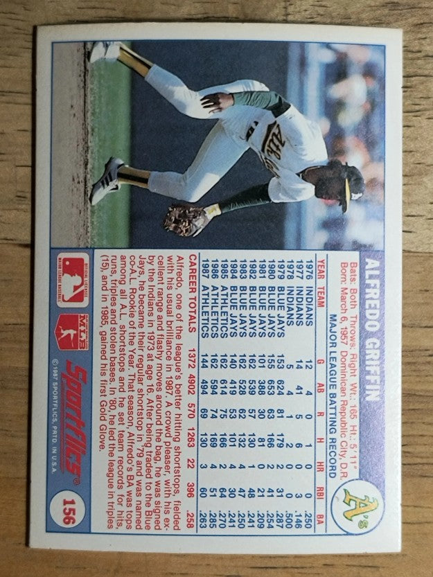 1988 Sportflics #156 Alfredo Griffin