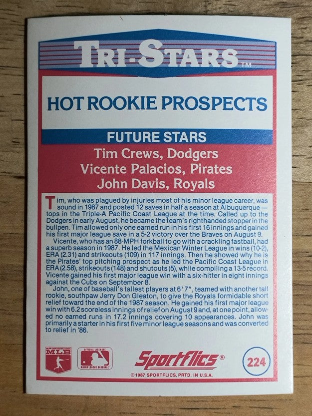 1988 Sportflics #224 Tim Crews/Vicente Palacios/John Davis