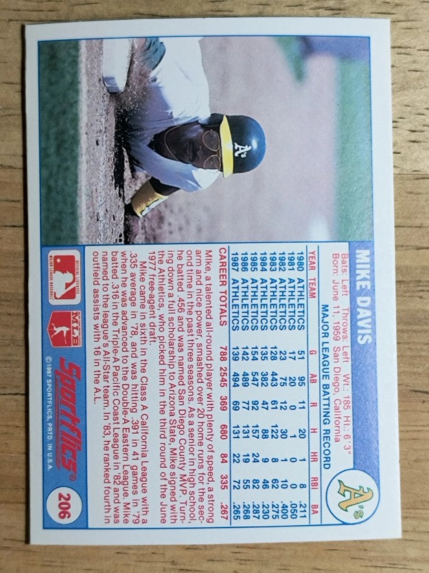 1988 Sportflics #206 Mike Davis