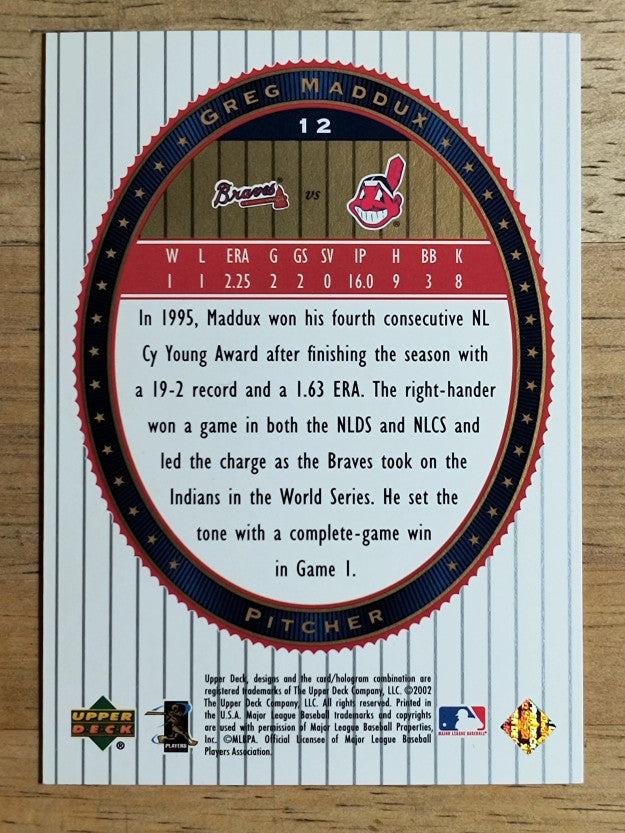 2002 Upper Deck World Series Heroes #12 Greg Maddux