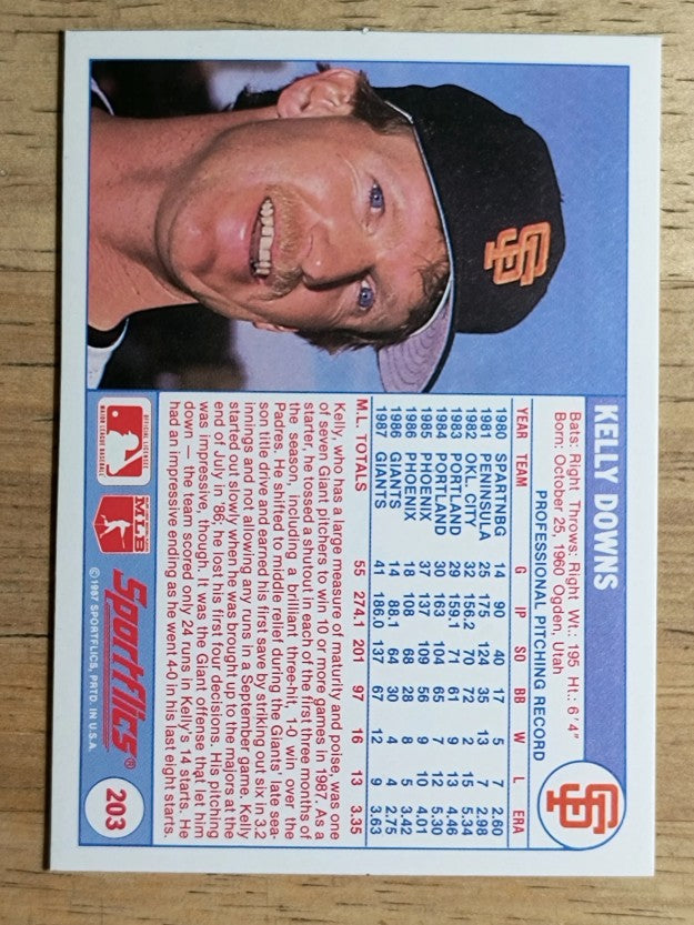 1988 Sportflics #203 Kelly Downs