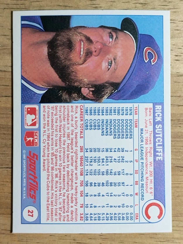 1988 Sportflics #27 Rick Sutcliffe