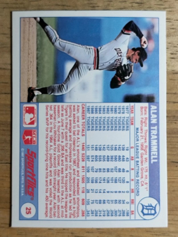 1988 Sportflics #25 Alan Trammell