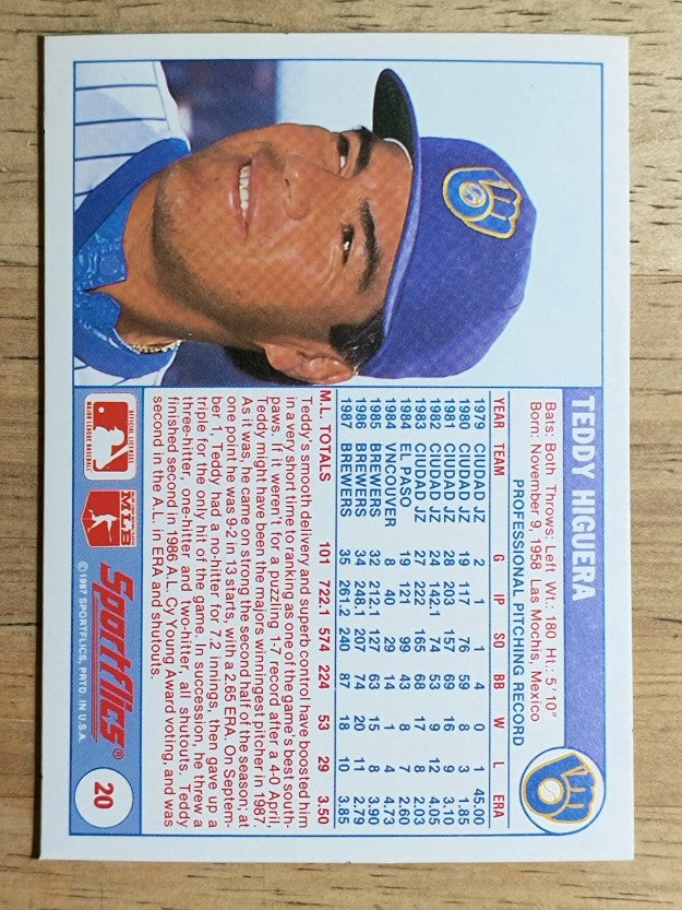 1988 Sportflics #20 Ted Higuera