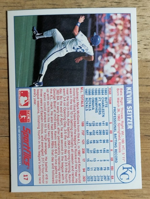 1988 Sportflics #17 Kevin Seitzer